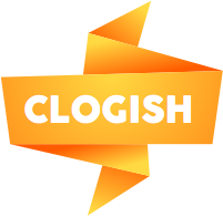 orange and white clogish logo